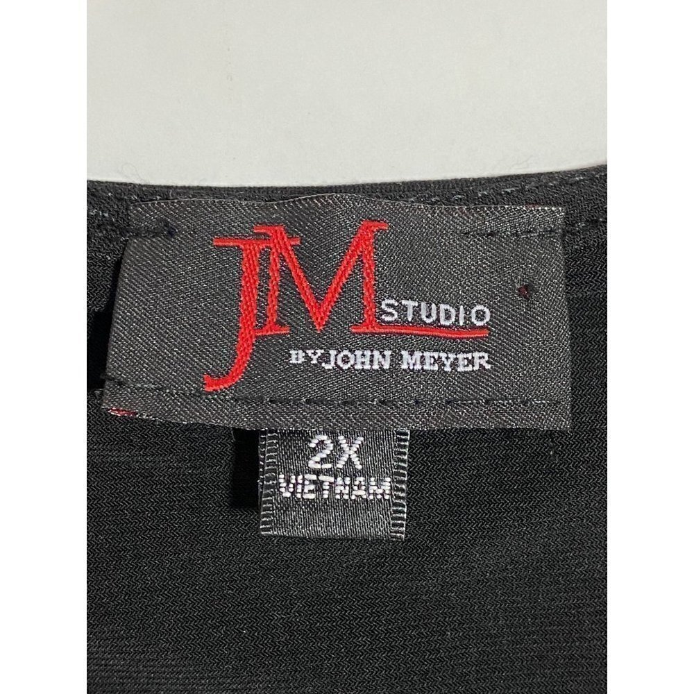 JM Studio John Meyer Black Slinky Fabric Midi Dress with‎ Necklace Size 2X - Picture 2 of 12